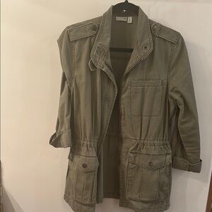 BP Green Utility Jacket with Lapel Collar and Relaxed Fit